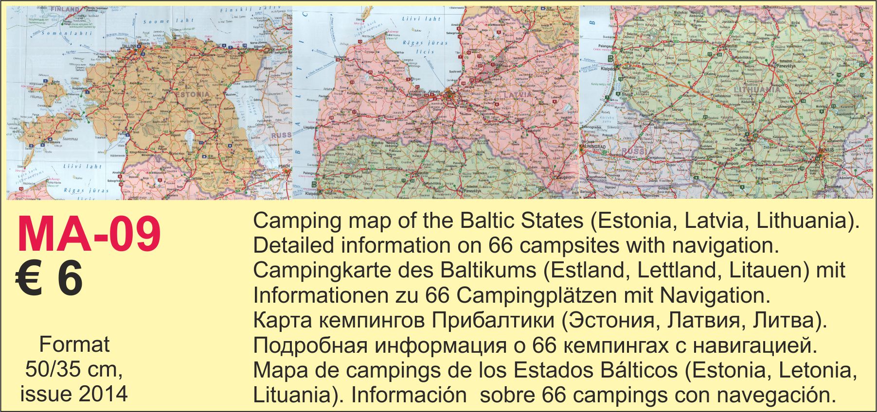 Campsites map of Balticum 2014